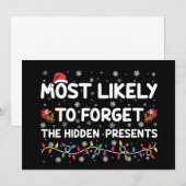 最も忘れがちな隠しプレゼント クリスマス 招待状 (正面/裏面)