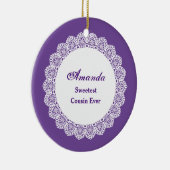 最も恋人の従姉妹ホワイトレースフレームZ03 セラミックオーナメント (右)