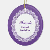 最も恋人の従姉妹ホワイトレースフレームZ03 セラミックオーナメント (左)