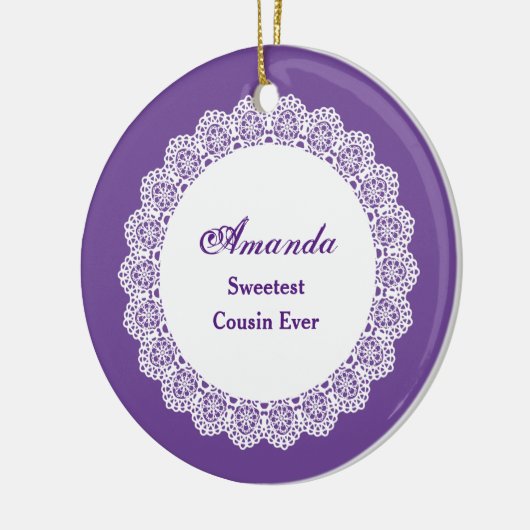 最も恋人の従姉妹ホワイトレースフレームZ03 セラミックオーナメント (左)