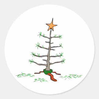 最も悲しいクリスマスツリー ラウンドシール