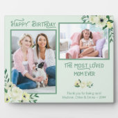 最も愛されたママ – アイボリーフローラフレーム2写真 フォトプラーク (正面)