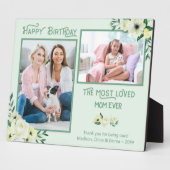 最も愛されたママ – アイボリーフローラフレーム2写真 フォトプラーク (側面)