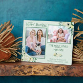 最も愛されたママ – アイボリーフローラフレーム2写真 フォトプラーク (側面)