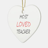 最も愛された先生Iハートバレンタインデー セラミックオーナメント (左)