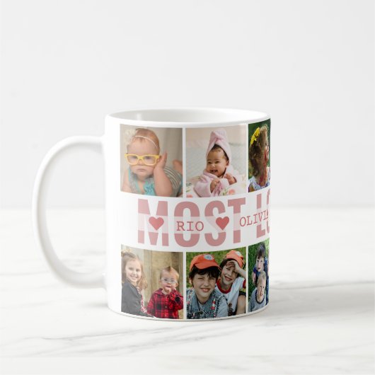 最も愛されている母親12人の写真集を作成 コーヒーマグカップ (左)