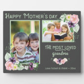 最も愛されるおばあちゃん – フローラグレー&グリーンフォト フォトプラーク (正面)