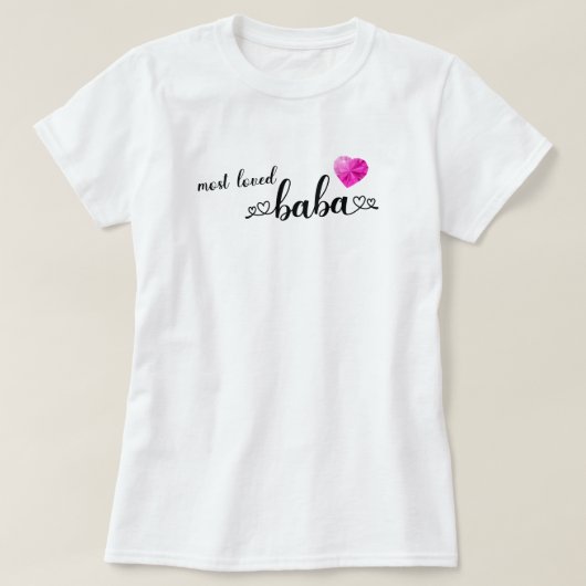 最も愛されるババ Tシャツ (デザイン正面)
