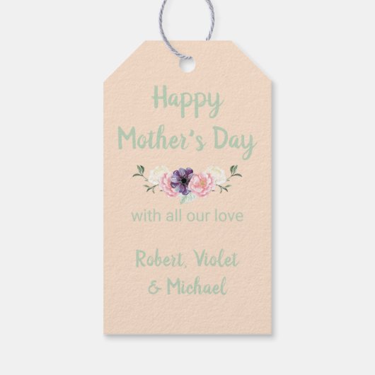 最も愛される叔母エバーフローラ野生のバラ桃 ギフトタグ (裏面)