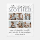 最も愛される母の写真フリースブランケット フリースブランケット (正面)