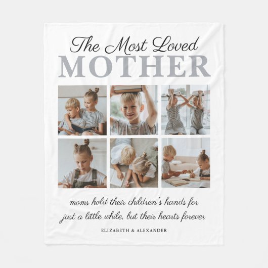 最も愛される母の写真フリースブランケット フリースブランケット (正面)