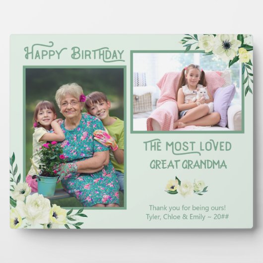 最も愛され素晴らしたおばあちゃん – アイボリーフローラ2写真 フォトプラーク (正面)