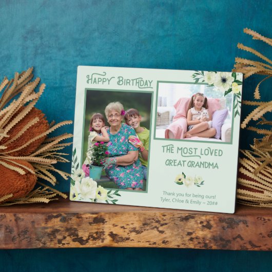 最も愛され素晴らしたおばあちゃん – アイボリーフローラ2写真 フォトプラーク (側面)