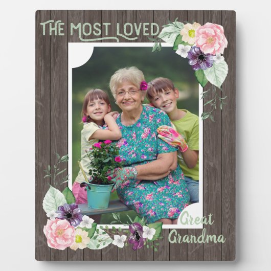 最も愛され素晴らしたおばあ素朴ちゃんの木とフローラ フォトプラーク (正面)