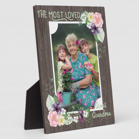 最も愛され素晴らしたおばあ素朴ちゃんの木とフローラ フォトプラーク (側面)