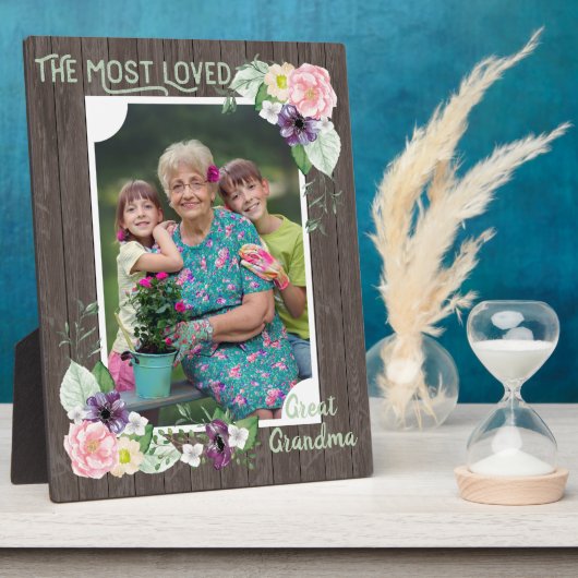 最も愛され素晴らしたおばあ素朴ちゃんの木とフローラ フォトプラーク (側面)