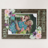 最も愛され素晴らした祖母のフローラ額縁写真 ジグソーパズル (横)