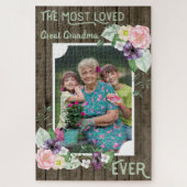最も愛され素晴らした祖母のフローラ額縁写真 ジグソーパズル (縦)