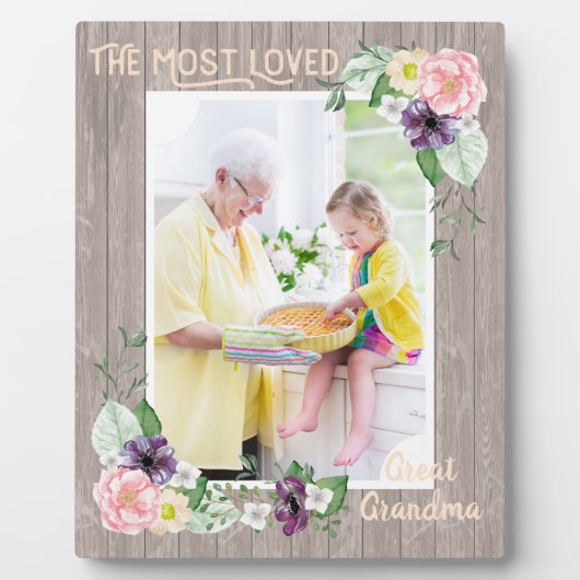最も愛され素晴らした祖母素朴水の色フローラ フォトプラーク (正面)