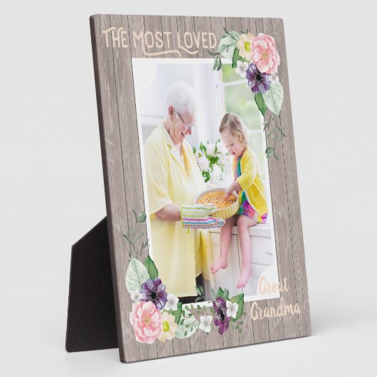 最も愛され素晴らした祖母素朴水の色フローラ フォトプラーク (側面)