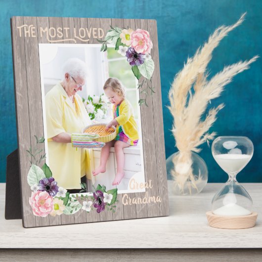 最も愛され素晴らした祖母素朴水の色フローラ フォトプラーク (側面)