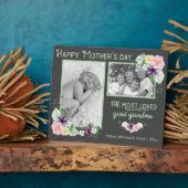 最も愛され素晴らしるおばあちゃん – フローラフレームB&W写真 フォトプラーク (側面)