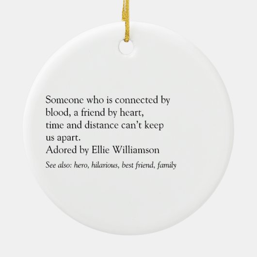 最も愛する従兄弟の定義は楽しい セラミックオーナメント (裏面)