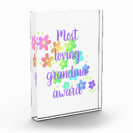 最も愛する祖母の賞フローラフォトブロック フォトブロック