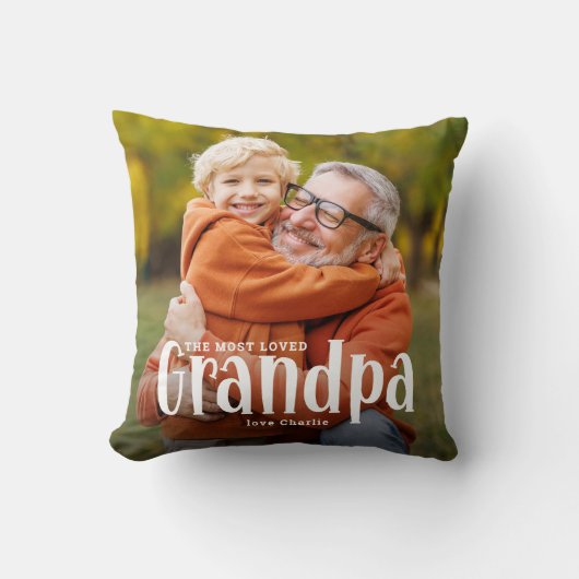 最も愛のおじいちゃんのかわいいギフト装飾用クッション クッション (正面)