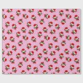 最も愛らしいサンタの子犬 ラッピングペーパー (フラット)