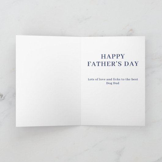最も愛らしい犬のパパ写真ホワイト シーズンカード (内部)