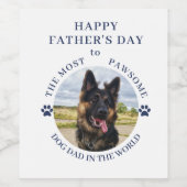 最も愛らしい犬のパパ写真ホワイト ワインラベル (シングルラベル)