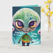 最も愛子供へする誕生日カードエイリアン カード (黄色い花)