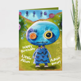 最も愛子供へする誕生日カードエイリアン カード