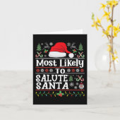 最も敬礼する可能性が高い – 兵士クリスマスアーム カード (黄色い花)