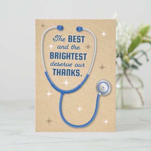 最も明るい医最高の師は当然の値を受け感謝している カード (スタンド正面)