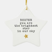 最も明るい星のペット記念碑 セラミックオーナメント (裏面)