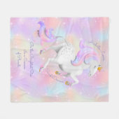 最も明るい星の魔法のユニコーンプリンセス フリースブランケット (正面(横))