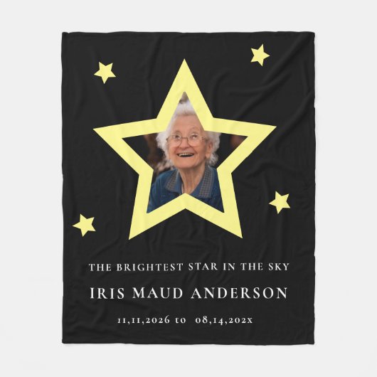 最も明るい星記念の記念写真 フリースブランケット (正面)