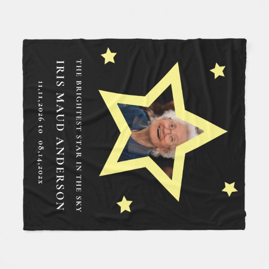 最も明るい星記念の記念写真 フリースブランケット (正面(横))