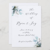 最も明るい青色の結婚式招待状 招待状 (正面/裏面)