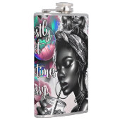 最も時間の甘いサッシメラニンの女の子ボス おもしろい フラスク (右)