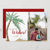 最も暖かいパームツリーホリデーウィッシュズフォト シーズンカード (正面/裏面)