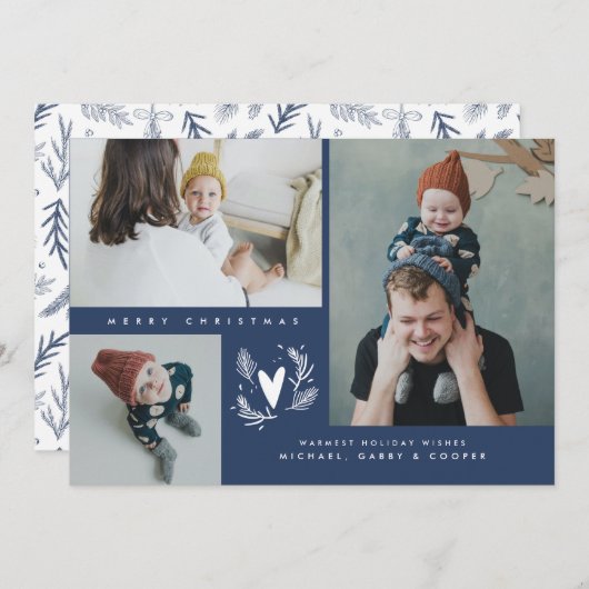 最も暖かい休日の願いあなたの家族の写真を追加 (正面/裏面)