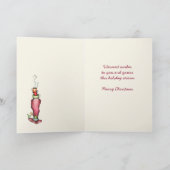 最も暖かい願いの雪だるまのクリスマスカード シーズンカード (内部)