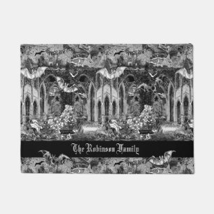 最も暗いゴシック様式のヴァンパイアーズcryptグレーブズこうもりゴシックこうもり ドアマット