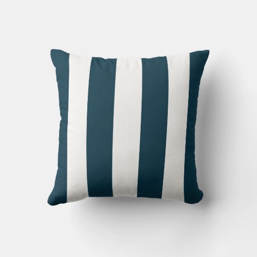 最も暗いティール(緑がかった色)と白ストライプの クッション (裏面)