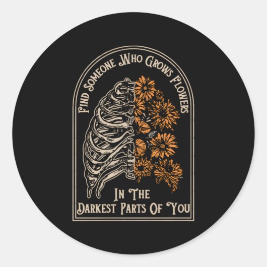 最も暗い場所で花を咲かせる人を見つける ラウンドシール (正面)