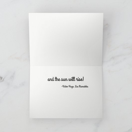 最も暗い夜がグリーティングカードを終了 カード (内部)