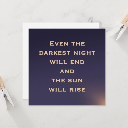 最も暗い夜でもグリーティングカードは終わる カード (正面/裏面インサイチュ)